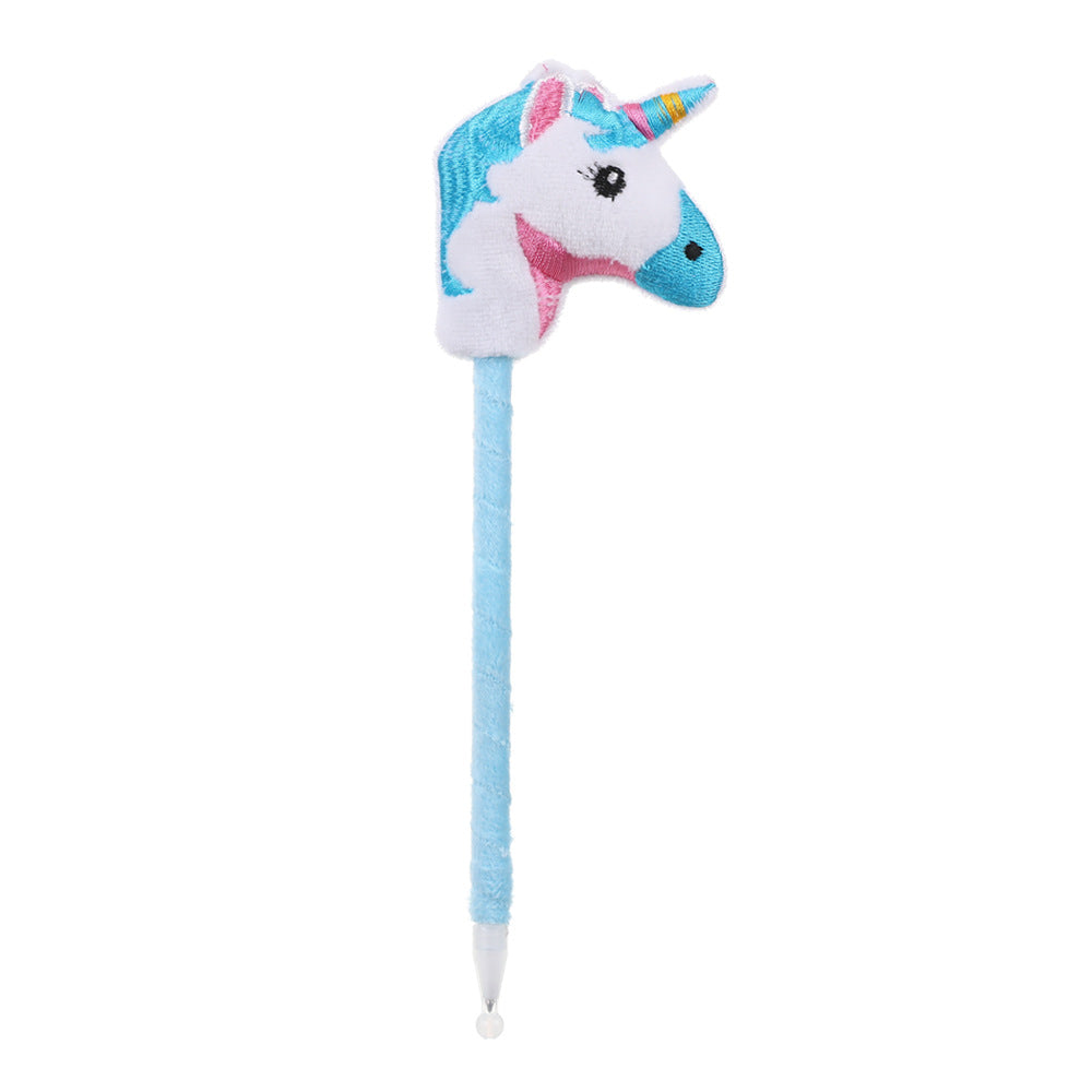 Wholesale Plastic Unicorn Cartoon Plush Ballpoint Pen